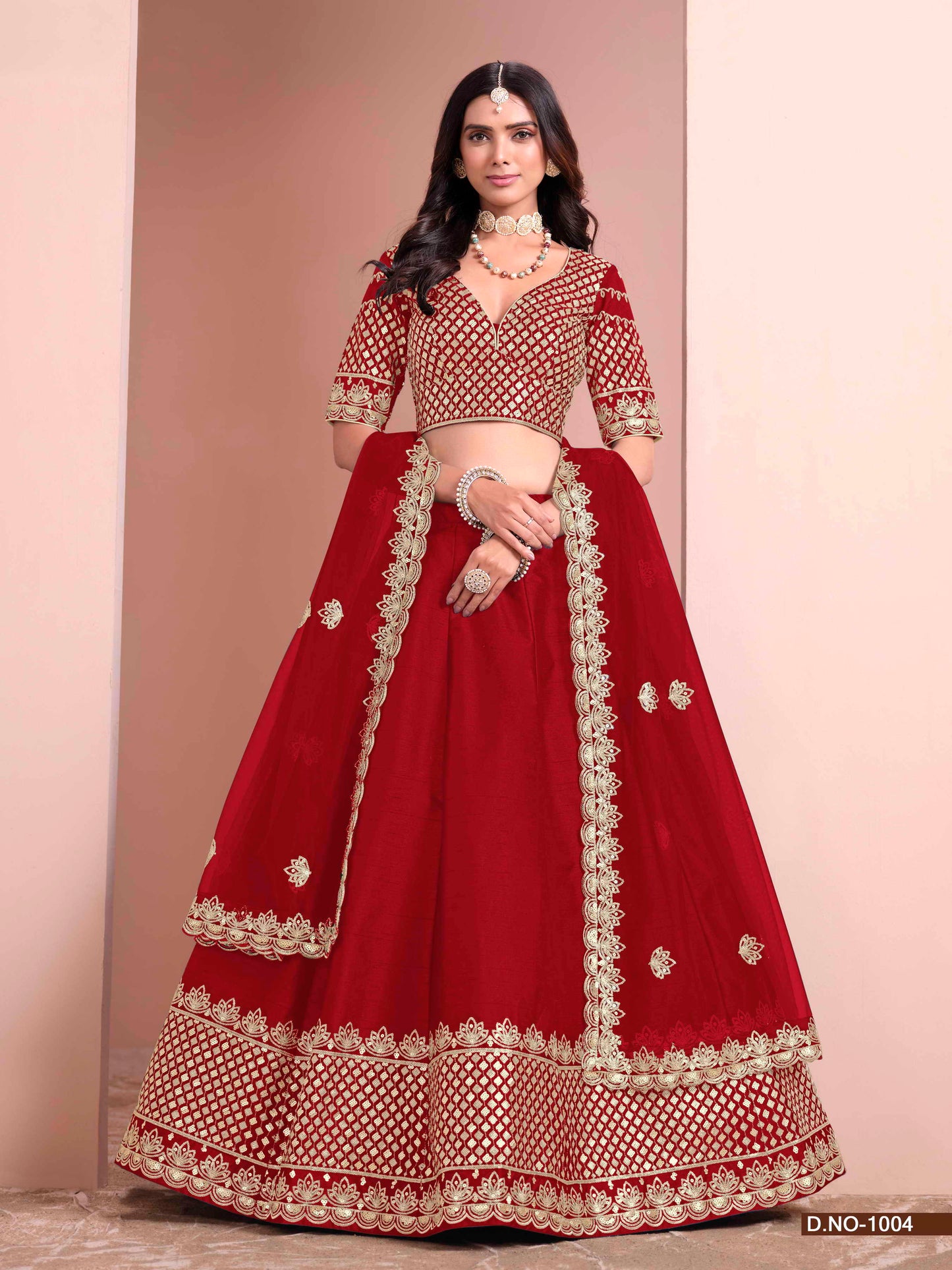 Embroidered Art Silk Lehenga Choli with Silk Dupatta