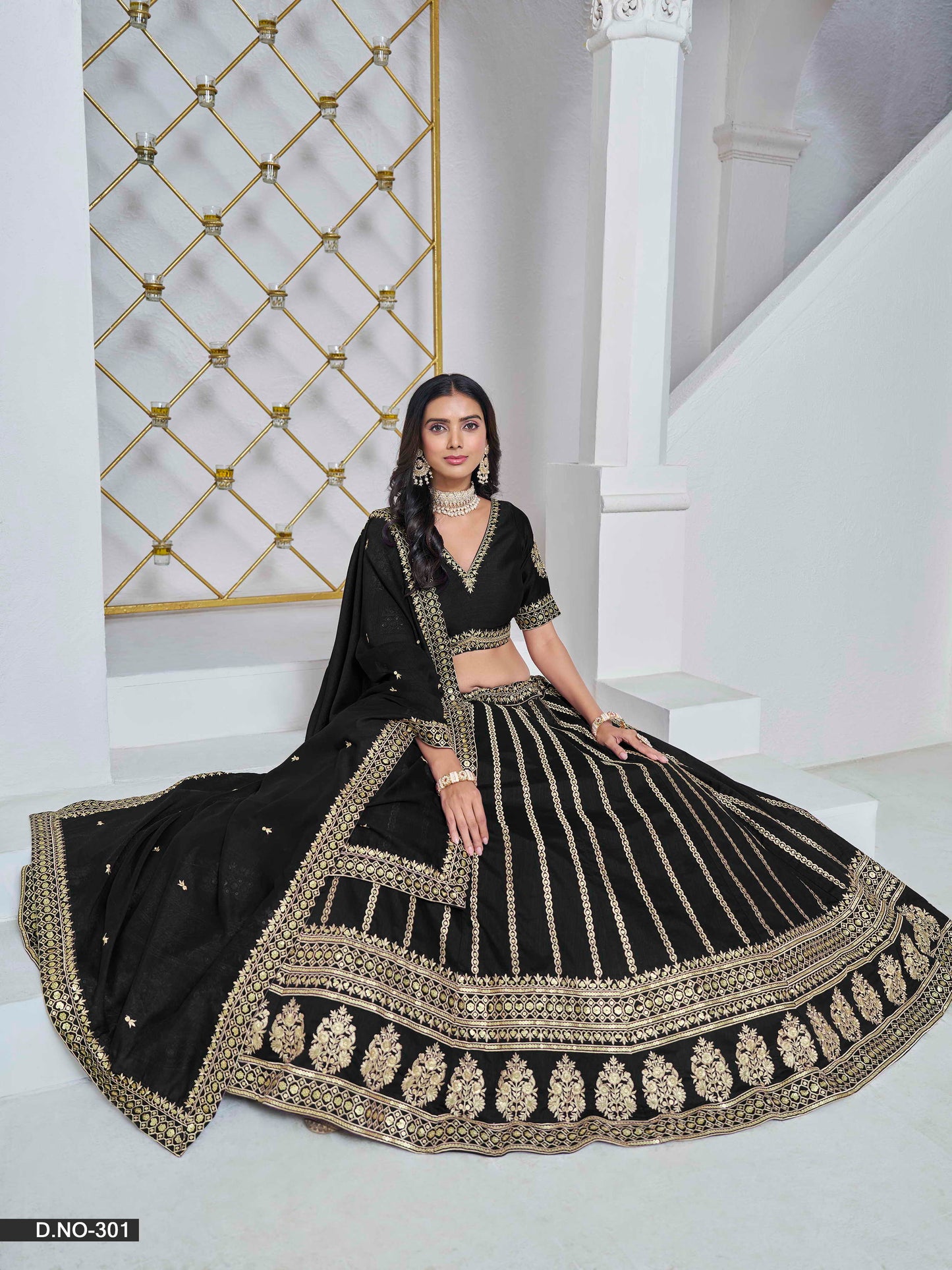 Embroidered Art Silk Lehenga Choli with Silk Dupatta