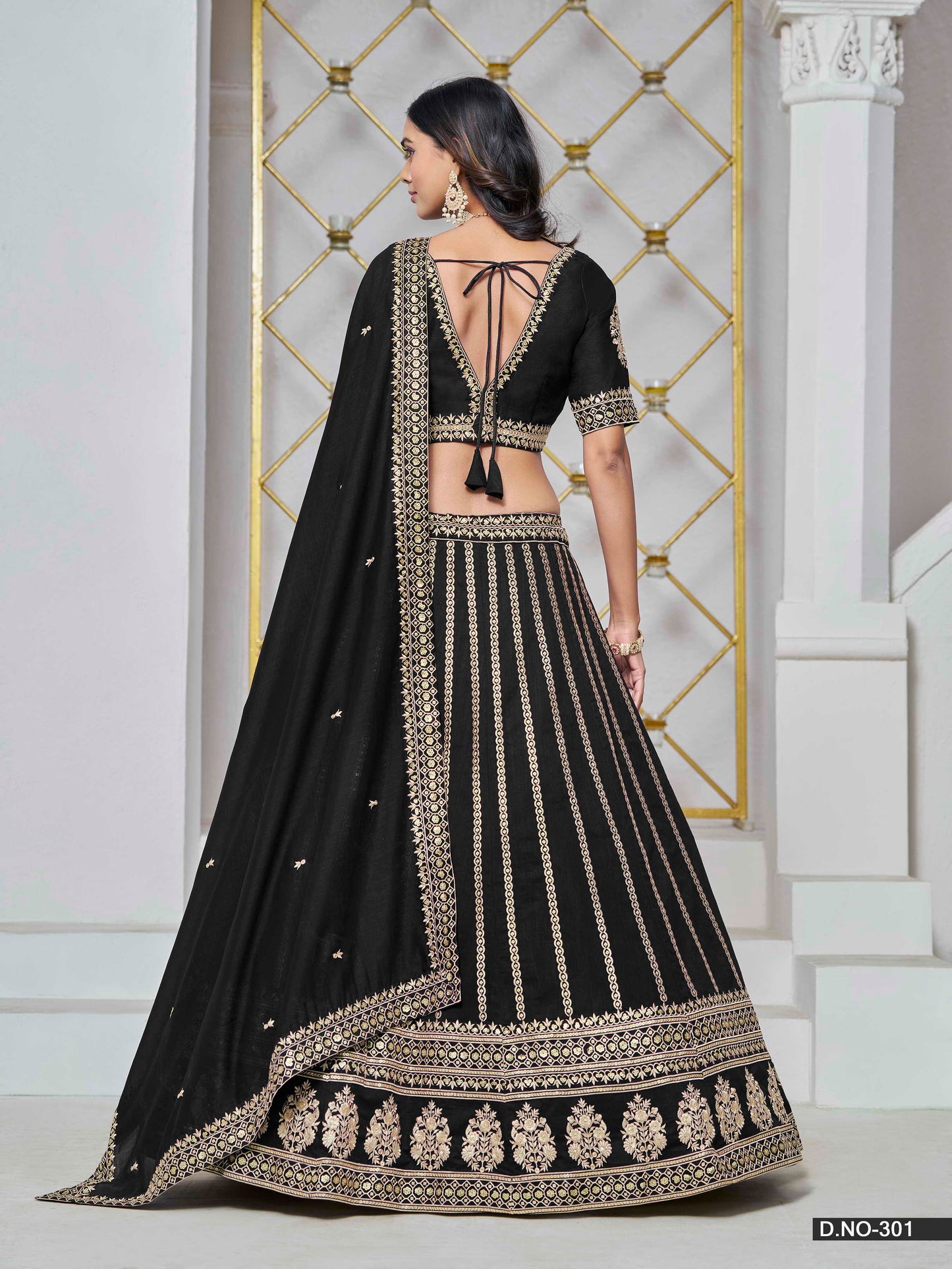 Embroidered Art Silk Lehenga Choli with Silk Dupatta