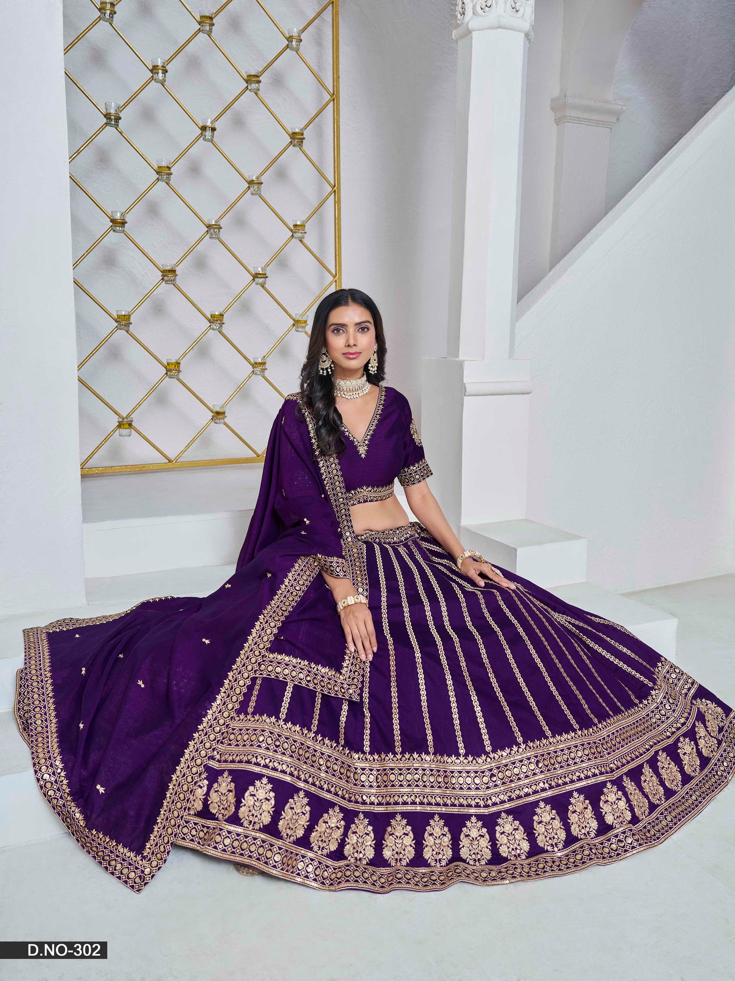 Embroidered Art Silk Lehenga Choli with Silk Dupatta