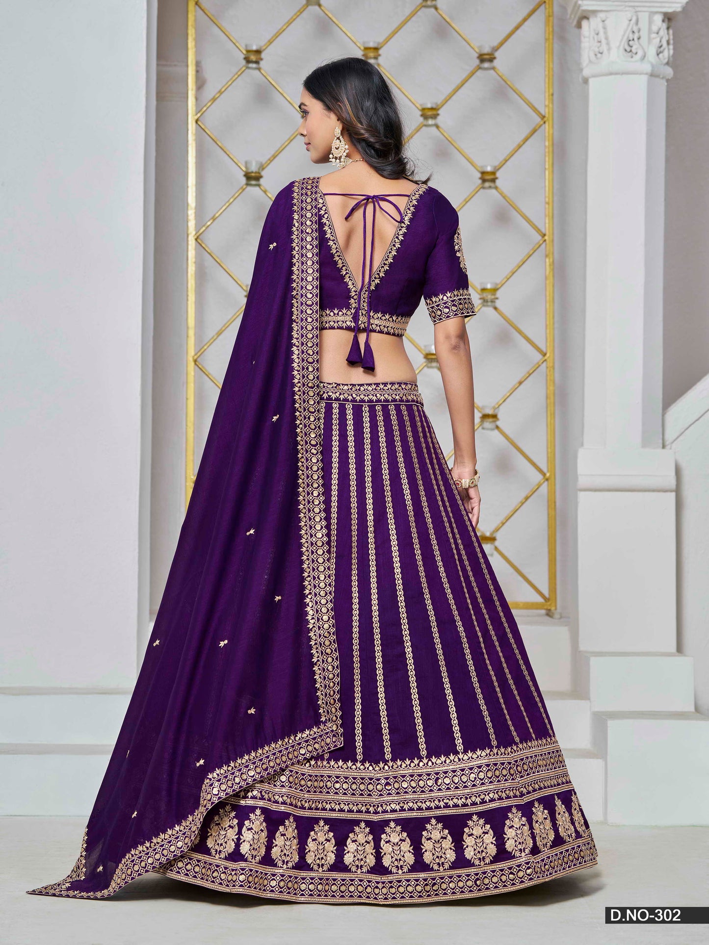 Embroidered Art Silk Lehenga Choli with Silk Dupatta
