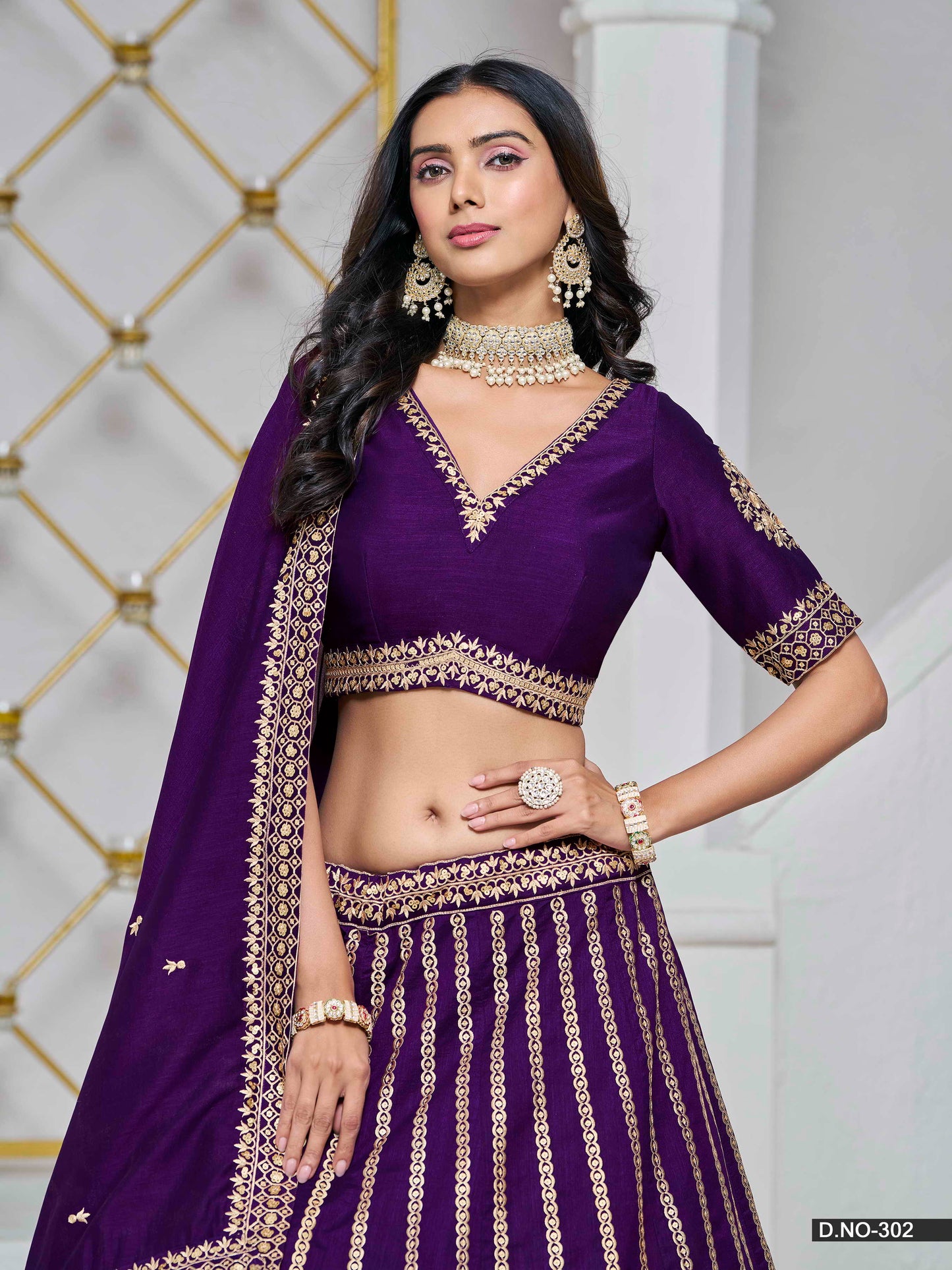 Embroidered Art Silk Lehenga Choli with Silk Dupatta
