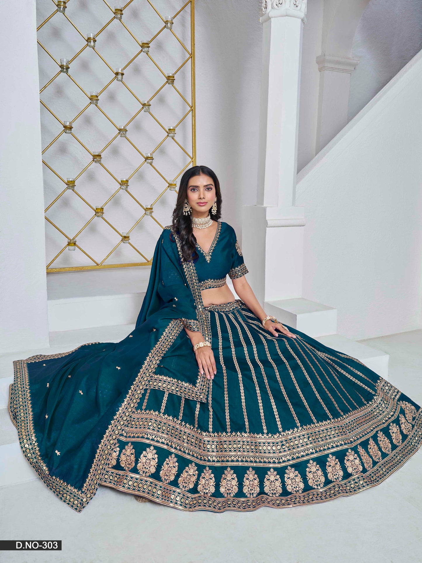 Embroidered Art Silk Lehenga Choli with Silk Dupatta