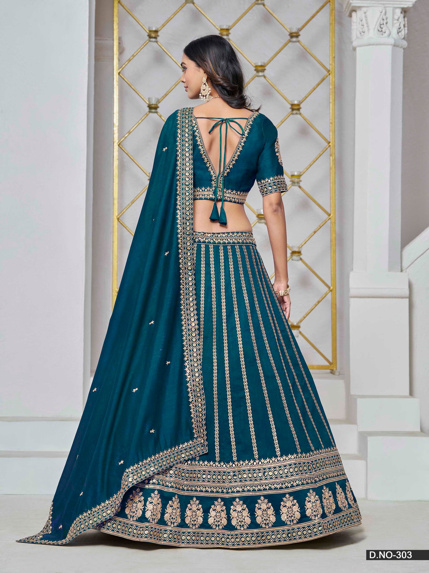 Embroidered Art Silk Lehenga Choli with Silk Dupatta
