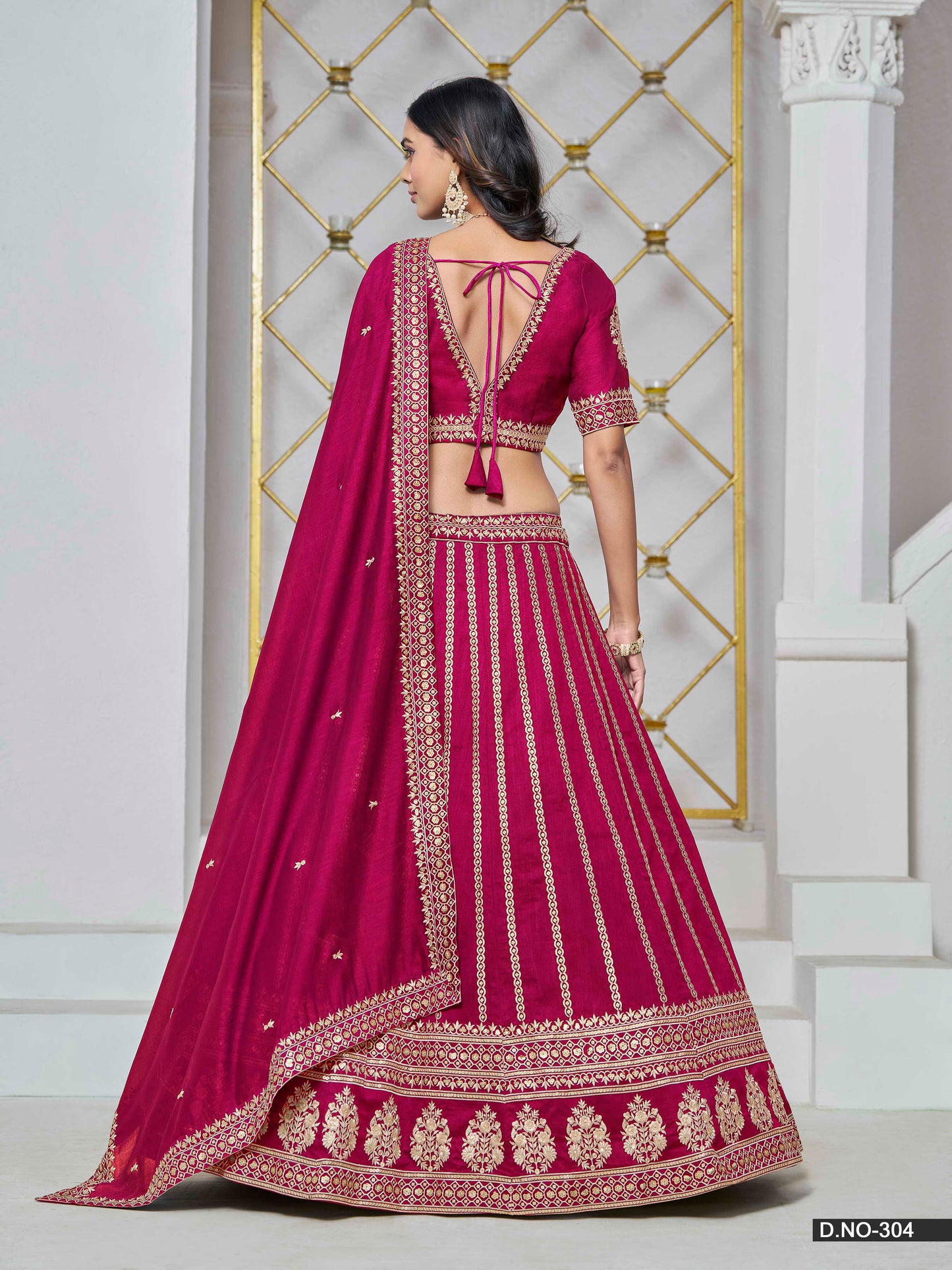 Embroidered Art Silk Lehenga Choli with Silk Dupatta