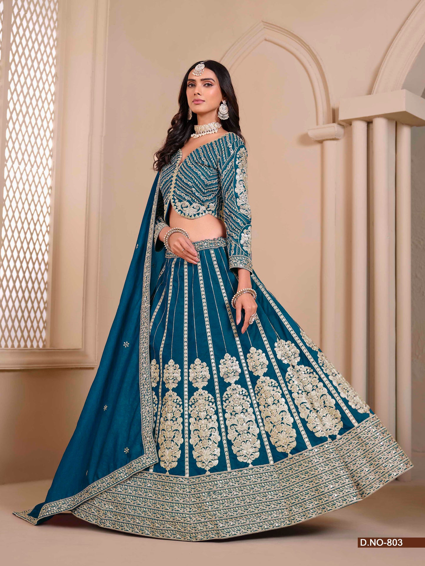 Embroidered Shimmer Art Silk Lehenga Choli with Dupatta