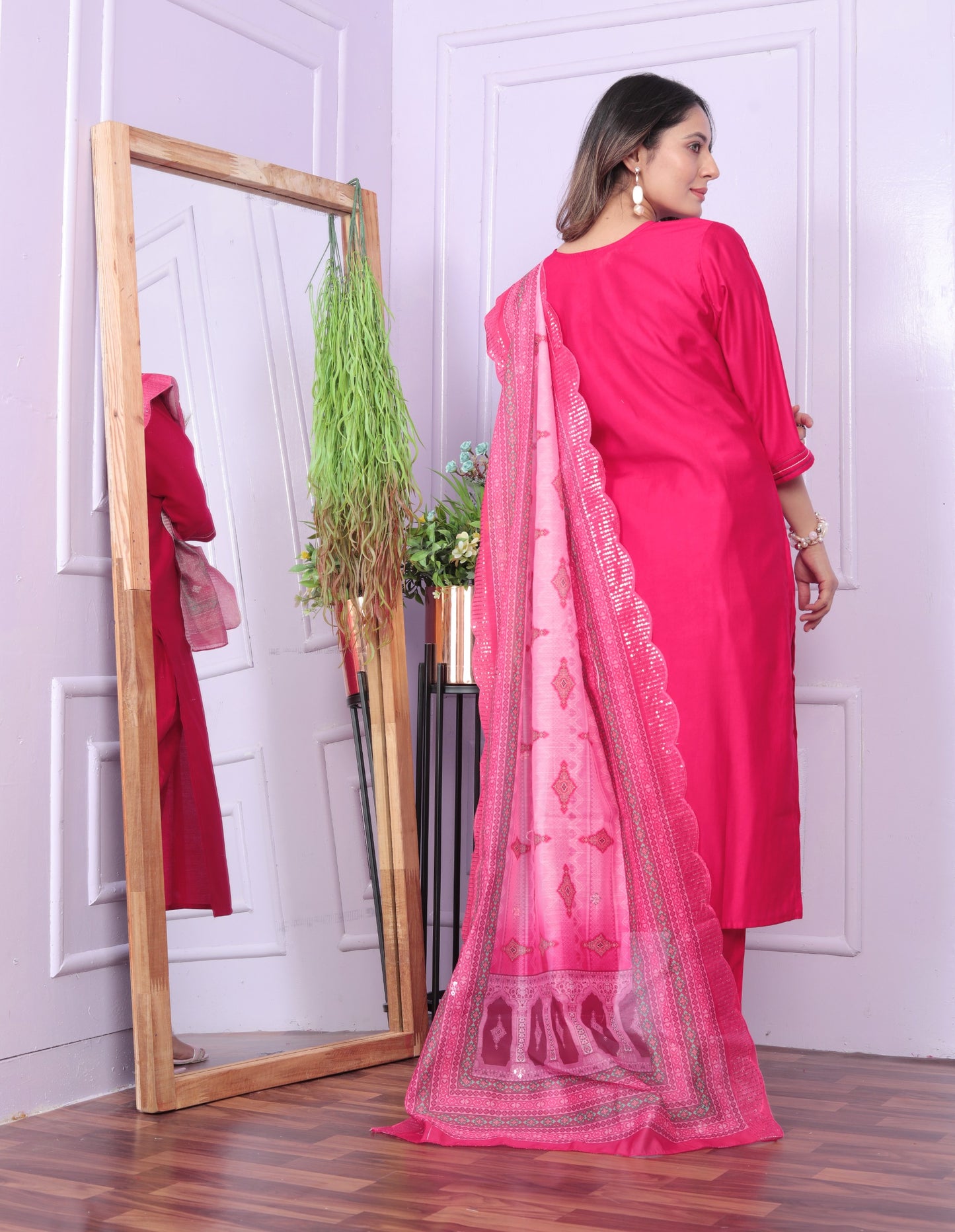 Rani Viscose Denting Butterfly Kurti with Pent