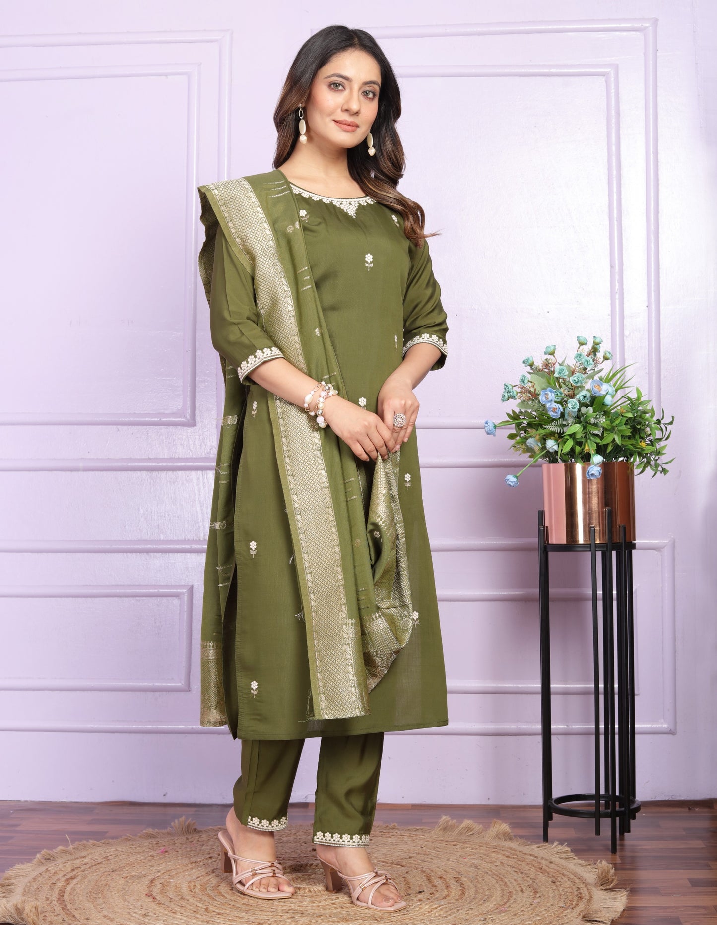 Viscose Silk Straight Kurti