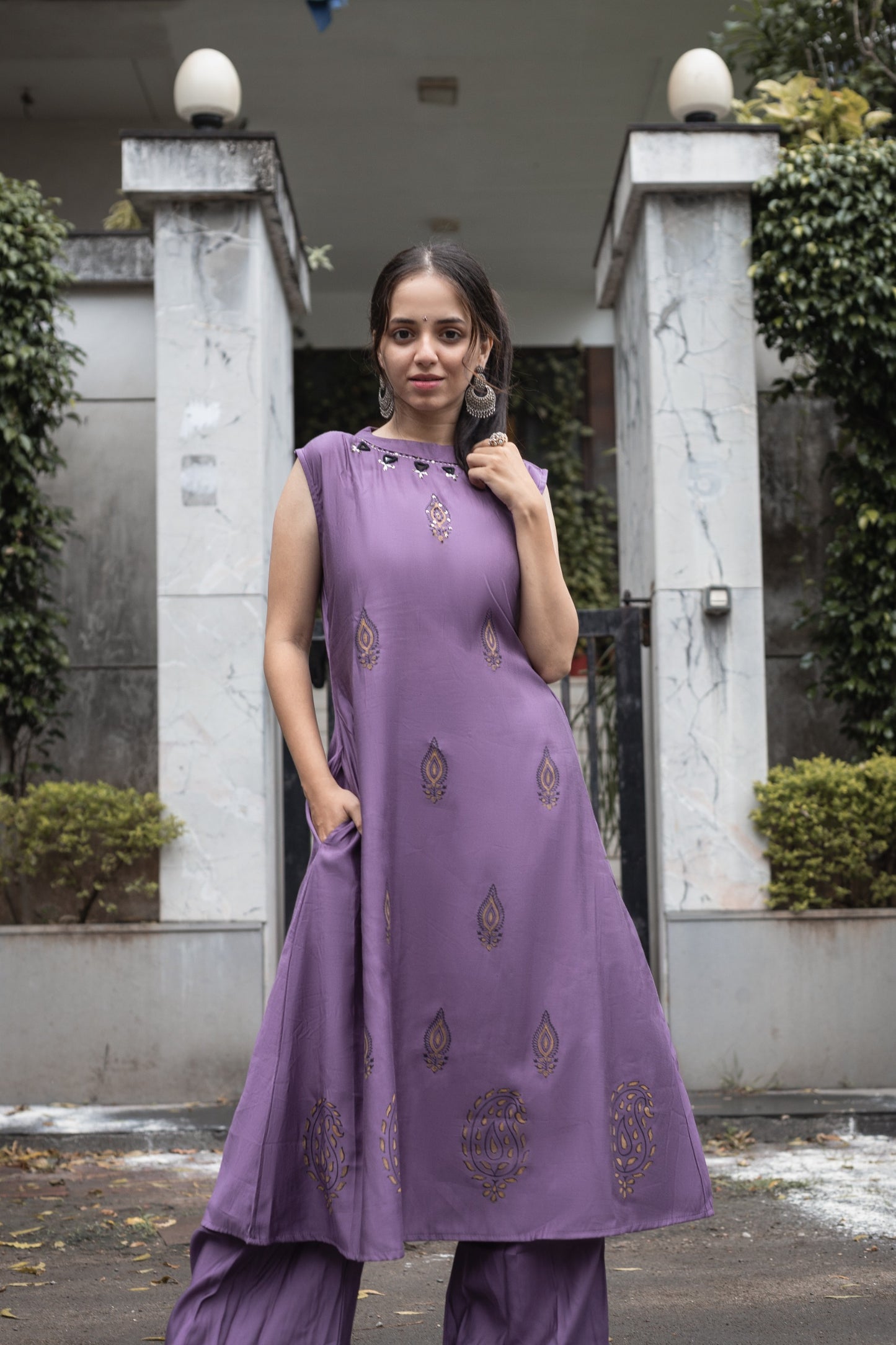 Roman Silk Flared Kurti