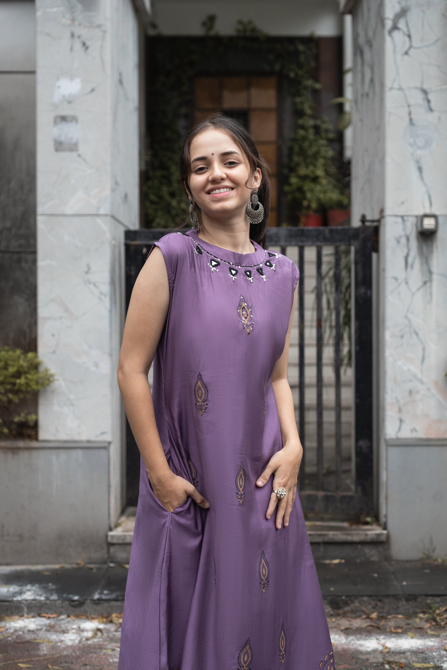 Roman Silk Flared Kurti