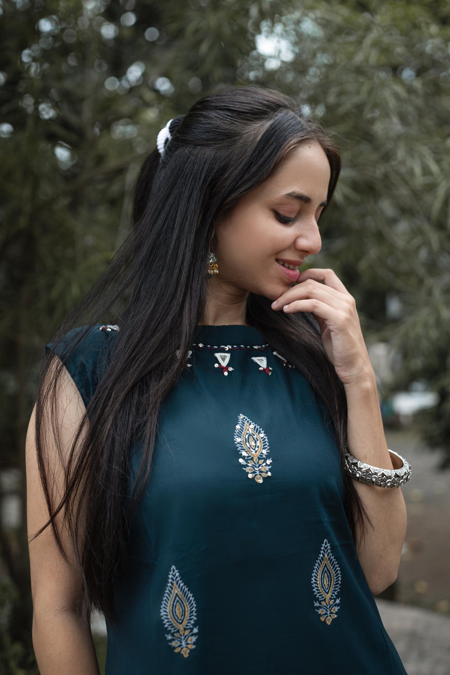Roman Silk Flared Kurti