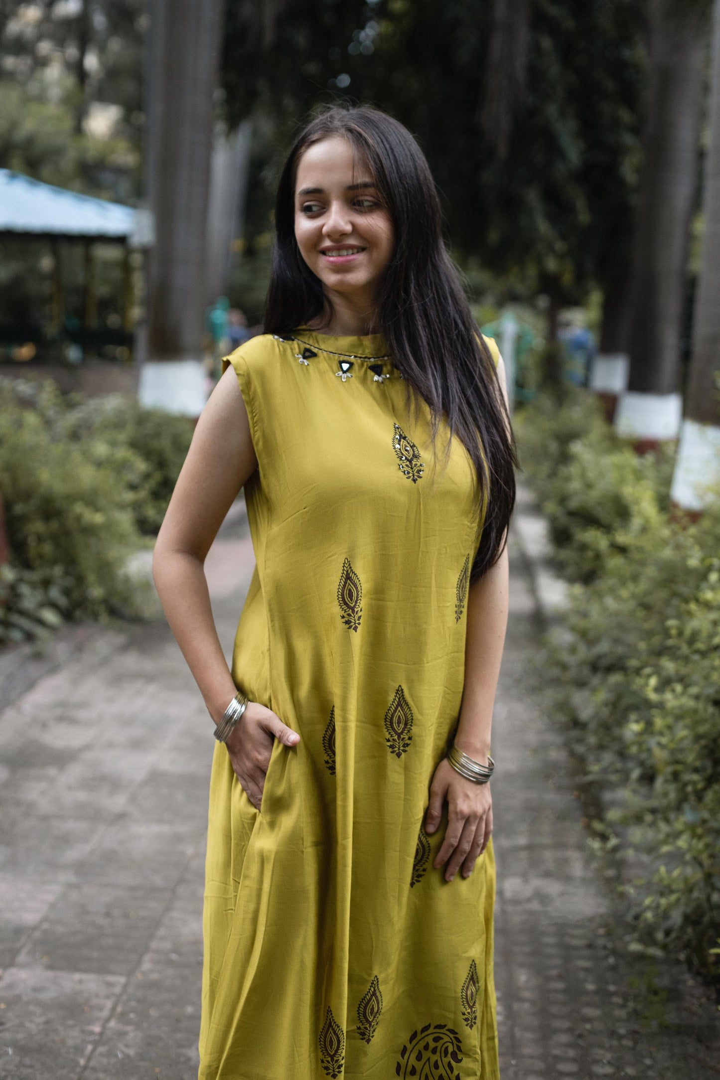Roman Silk Flared Kurti