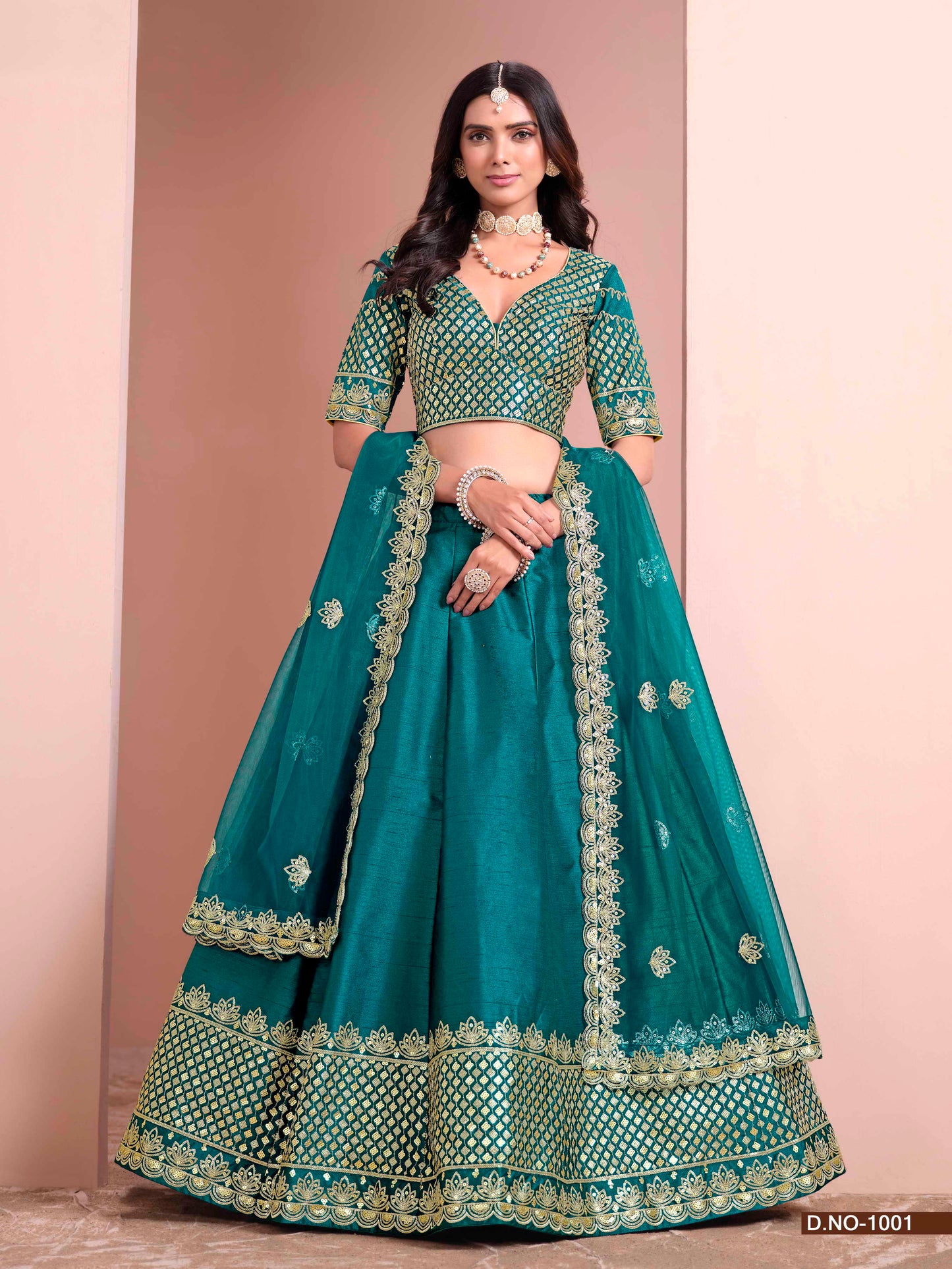Embroidered Art Silk Lehenga Choli with Silk Dupatta