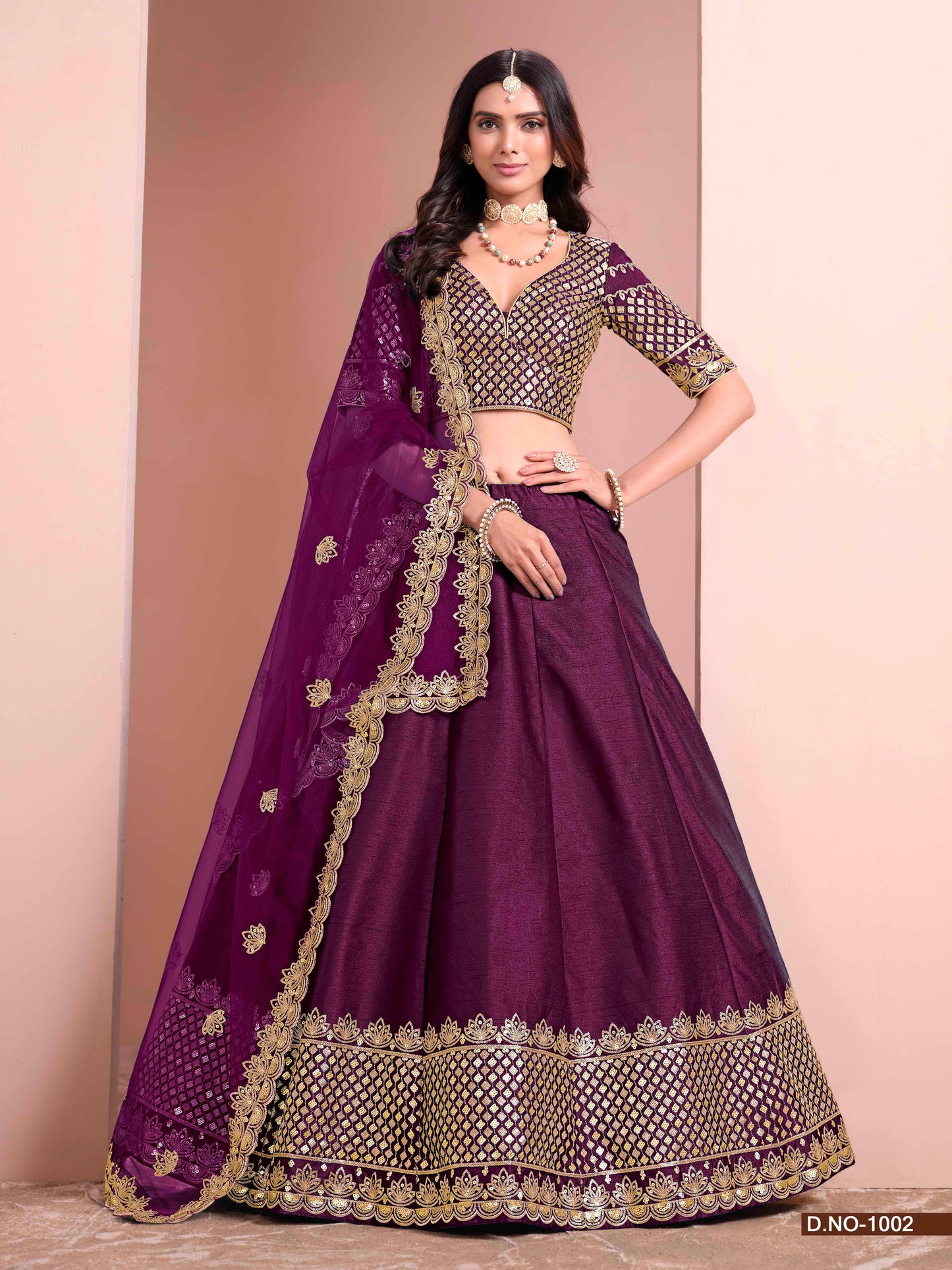 Embroidered Art Silk Lehenga Choli with Silk Dupatta