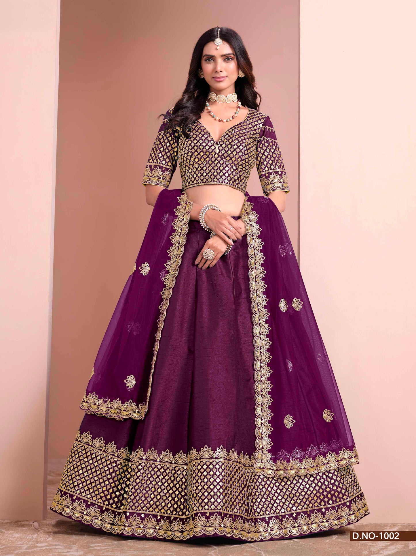 Embroidered Art Silk Lehenga Choli with Silk Dupatta