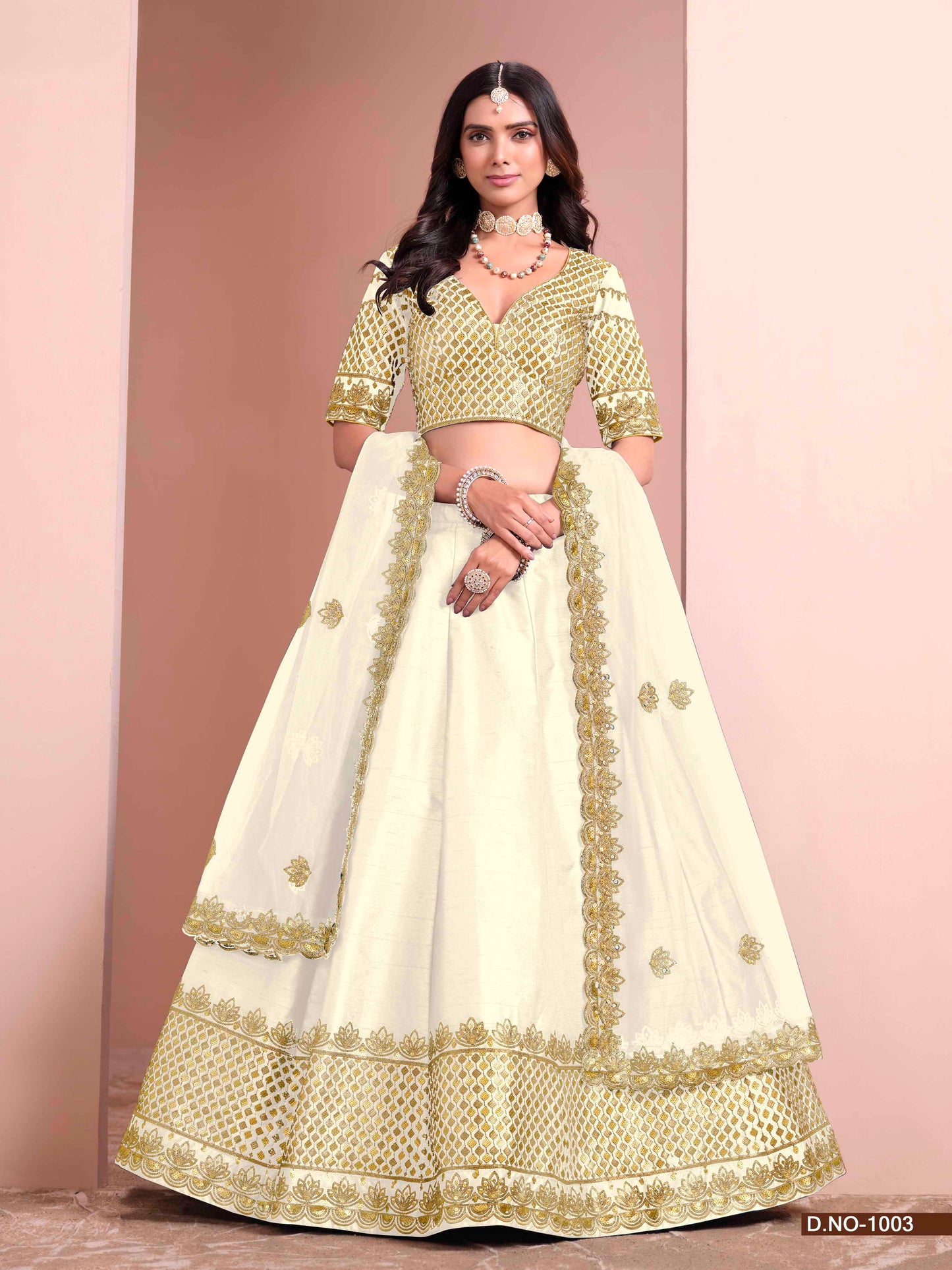 Embroidered Art Silk Lehenga Choli with Silk Dupatta