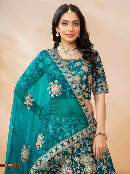 Embroidered Art Silk Sequence Lehenga Choli with Net Dupatta