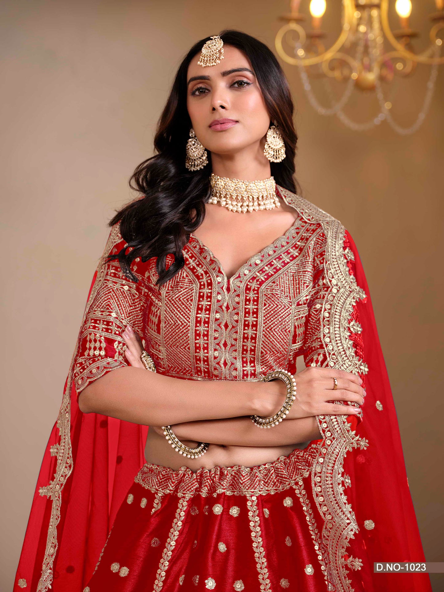 Embroidered Art Silk Lehenga with Cutwork Dupatta