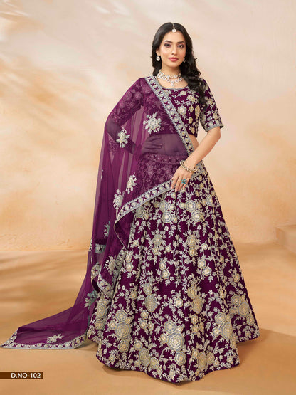 Embroidered Art Silk Sequence Lehenga Choli with Net Dupatta