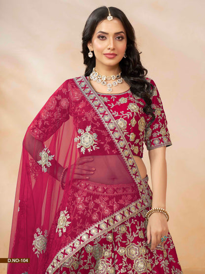 Embroidered Art Silk Sequence Lehenga Choli with Net Dupatta