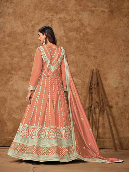 Embroidered Dolla Silk Gown with Butti Dupatta