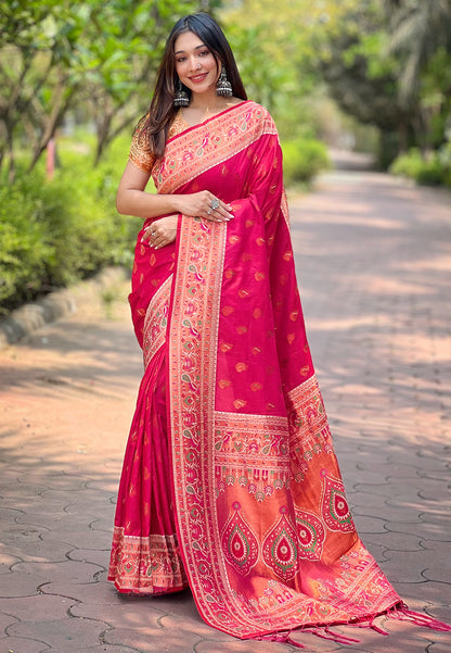 Authentic Paithani Silk Meenakari Brocade Saree