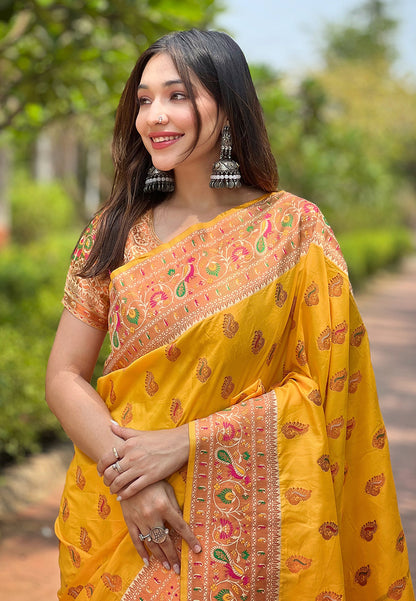 Authentic Paithani Silk Meenakari Brocade Saree