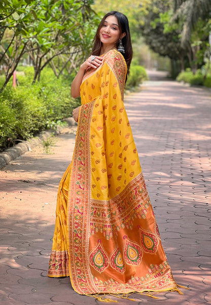 Authentic Paithani Silk Meenakari Brocade Saree
