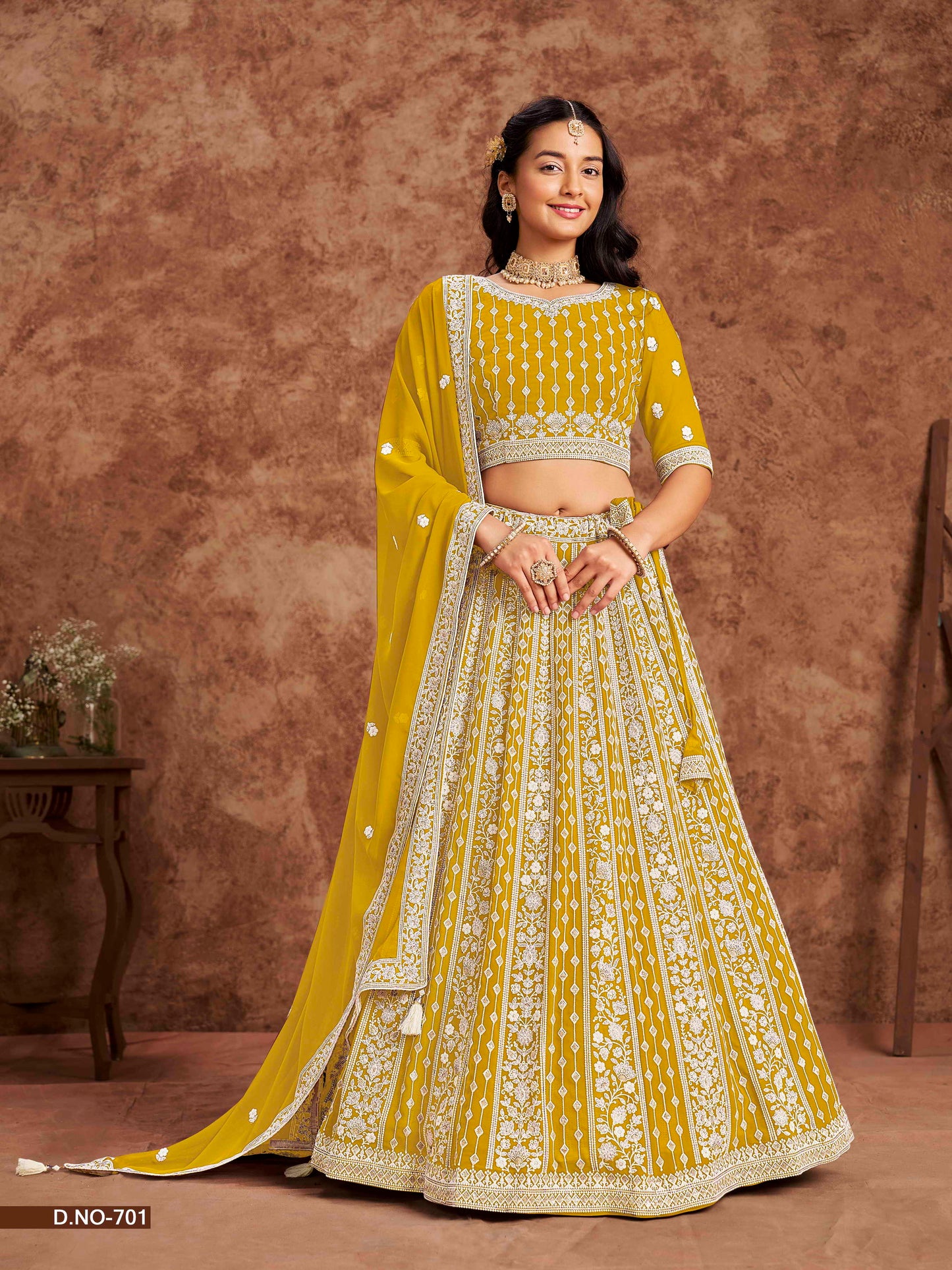Embroidered Art Silk Lehenga Choli with Net Dupatta