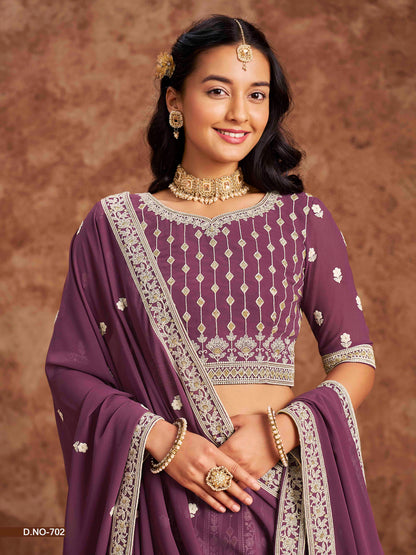 Embroidered Art Silk Lehenga Choli with Net Dupatta