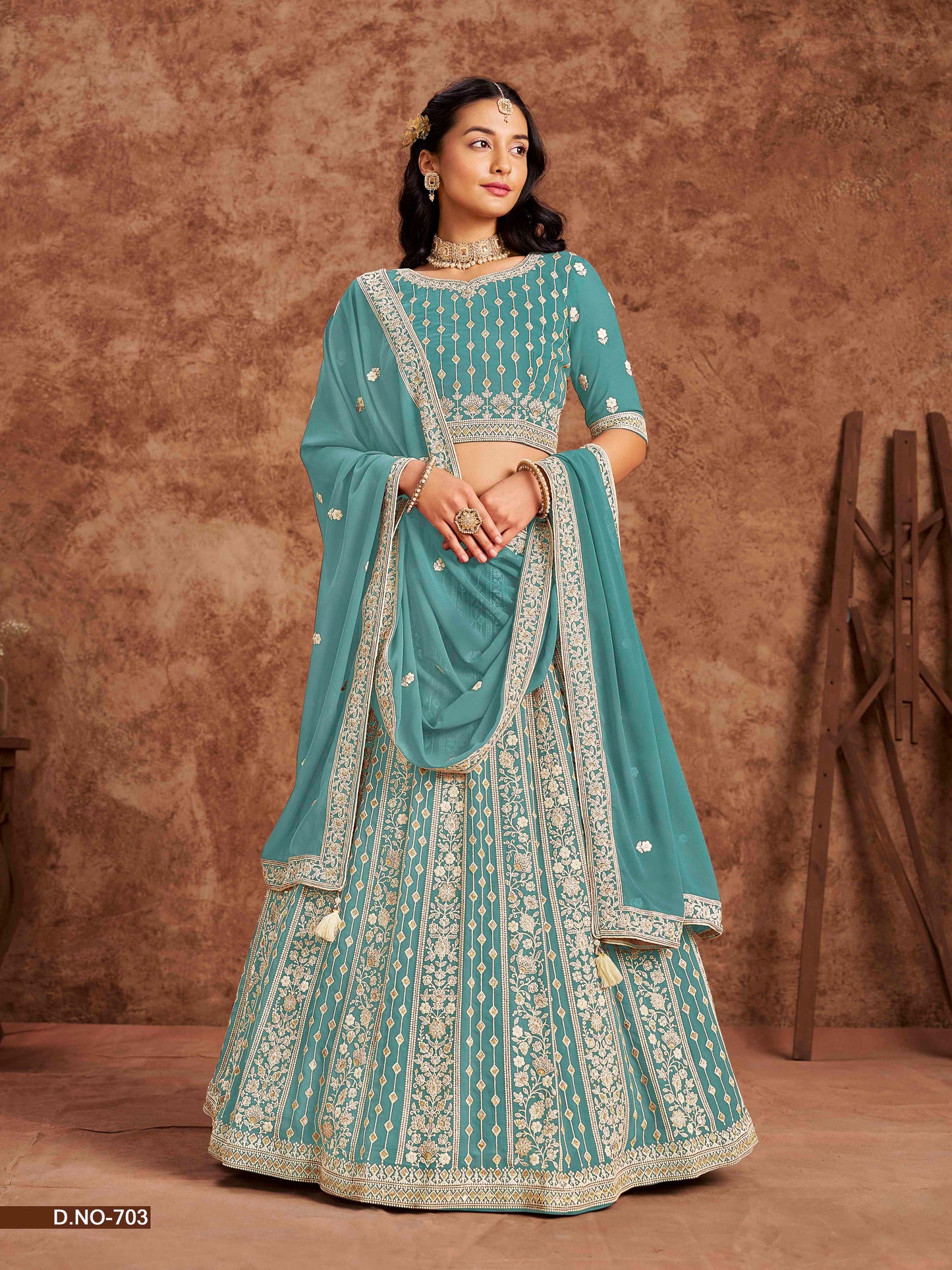 Embroidered Art Silk Lehenga Choli with Net Dupatta