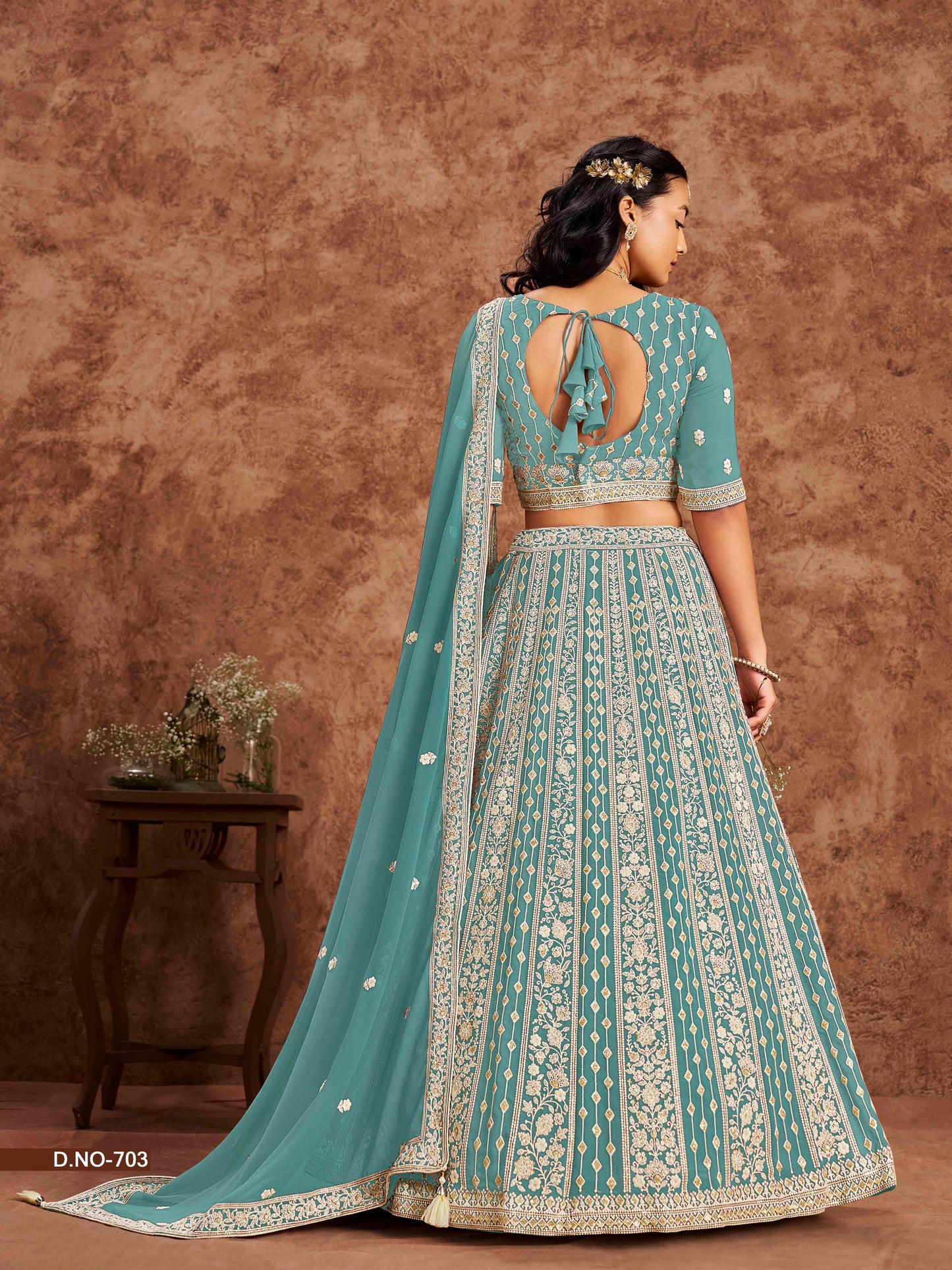 Embroidered Art Silk Lehenga Choli with Net Dupatta