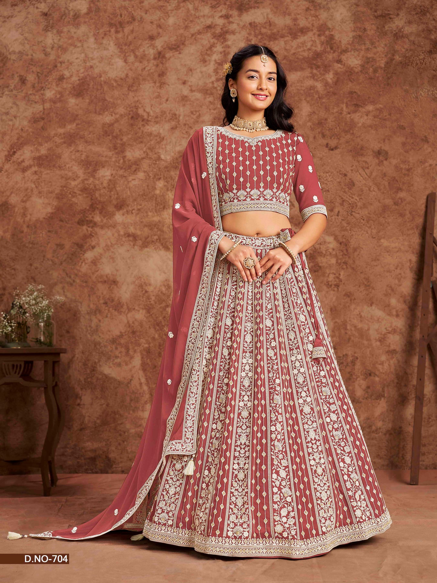 Embroidered Art Silk Lehenga Choli with Net Dupatta
