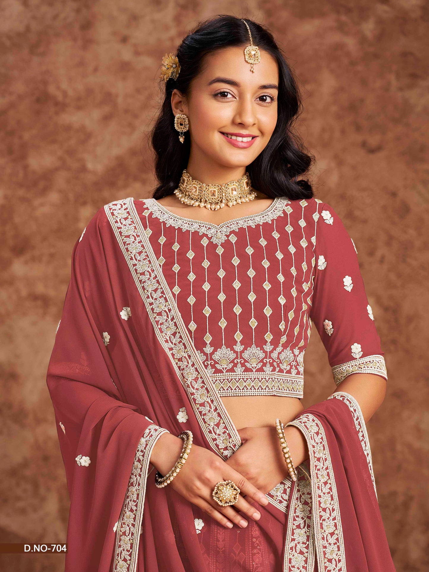 Embroidered Art Silk Lehenga Choli with Net Dupatta