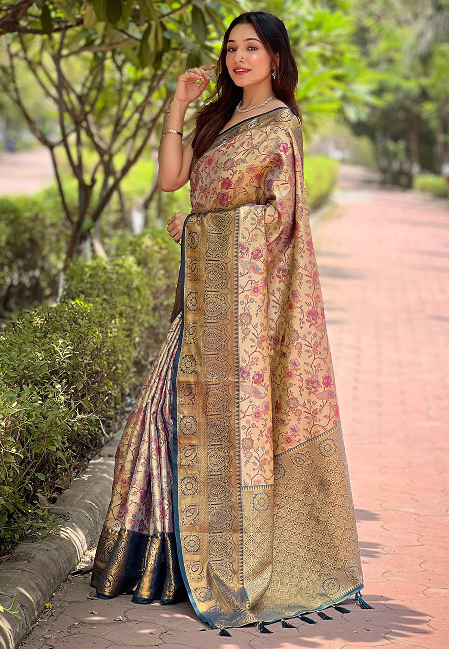 Pure Dharmavaram Silk Meenakari Zari Saree