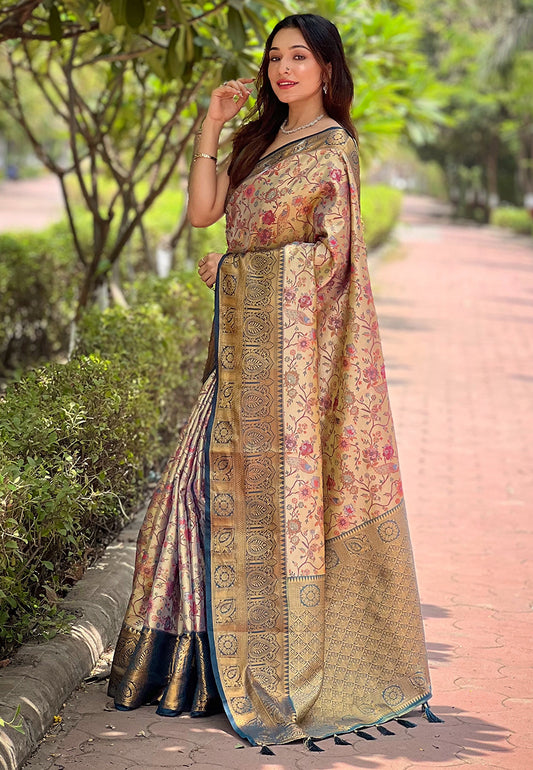 Pure Dharmavaram Silk Meenakari Zari Saree