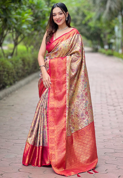 Pure Dharmavaram Silk Meenakari Zari Saree
