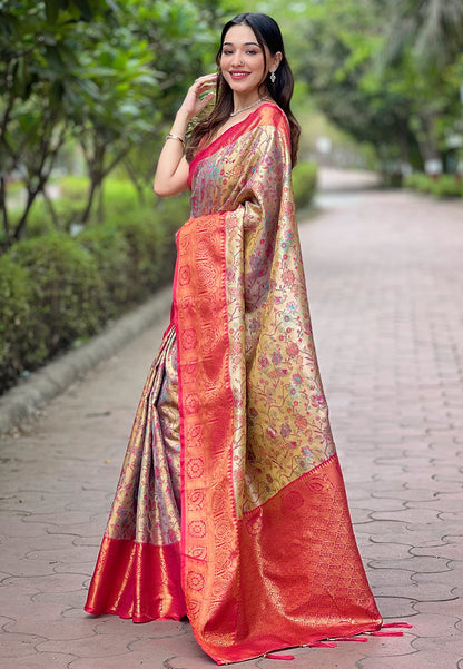 Pure Dharmavaram Silk Meenakari Zari Saree