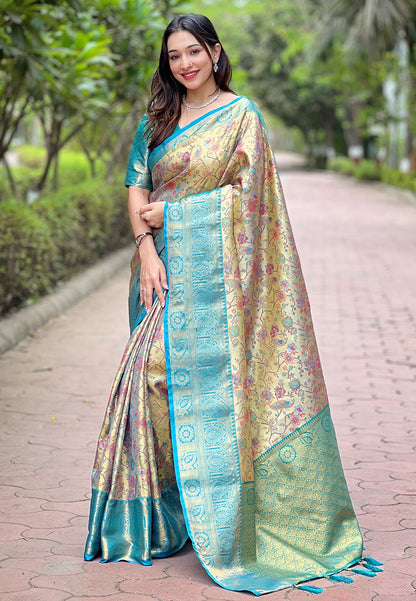 Pure Dharmavaram Silk Meenakari Zari Saree