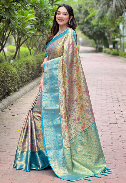 Pure Dharmavaram Silk Meenakari Zari Saree