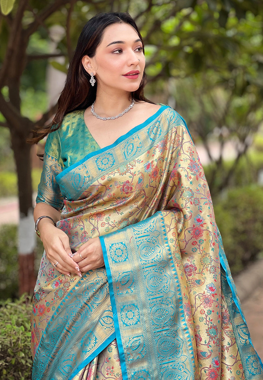 Pure Dharmavaram Silk Meenakari Zari Saree