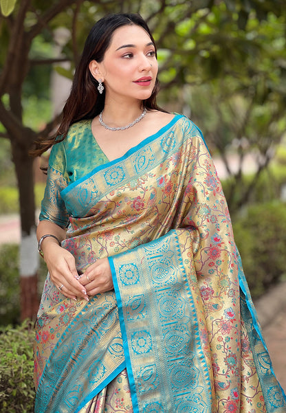 Pure Dharmavaram Silk Meenakari Zari Saree
