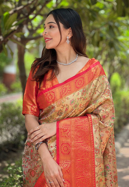 Pure Dharmavaram Silk Meenakari Zari Saree