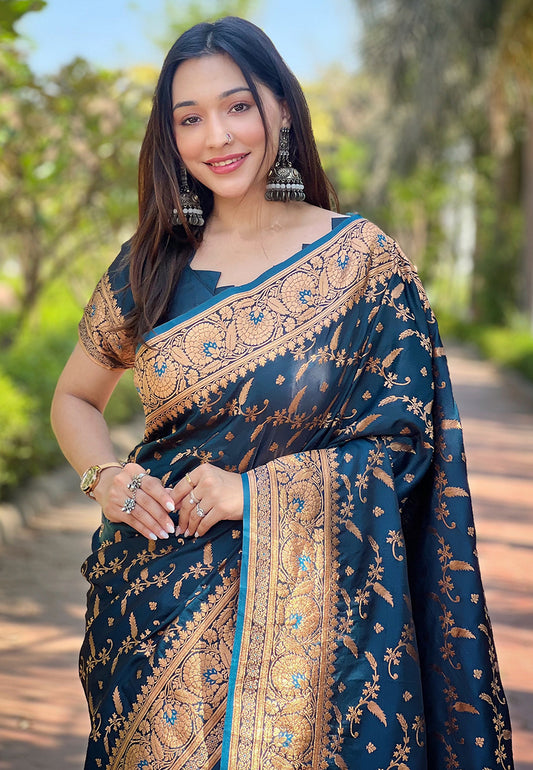 Elegant Banarasi Katan Silk Zari Woven Saree