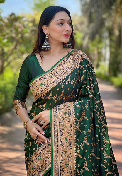 Elegant Banarasi Katan Silk Zari Woven Saree