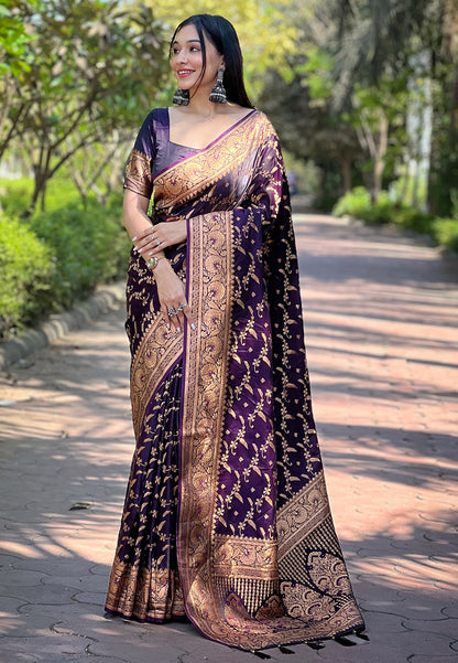 Elegant Banarasi Katan Silk Zari Woven Saree