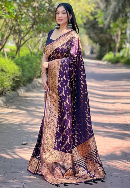 Elegant Banarasi Katan Silk Zari Woven Saree