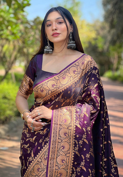 Elegant Banarasi Katan Silk Zari Woven Saree