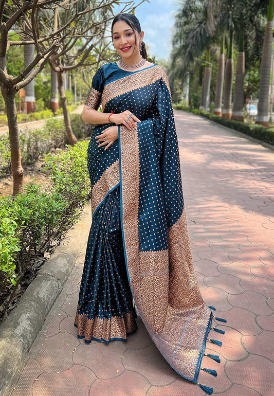 Banarasi Katan Silk Saree with Zari Jaal