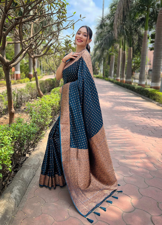 Banarasi Katan Silk Saree with Zari Jaal